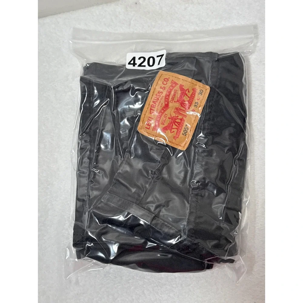 Levi's‎ 505 Regular Fit Jeans Mens W33 L30 Black Denim Pants Classic Style Barn